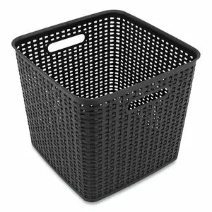 Advantus 37519 Extra Large Plastic Weave Bin, Black
