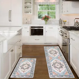 [Kitchen Mat Set] Set of 2 Anti Fatigue Kitchen Mat Non Slip Kitchen Rugs and Mats Farmhouse High Quality Kitchen Rugs Cushioned Kitchen Floor Mats Comfort Standing Mat for Kitchen Home Sink Office