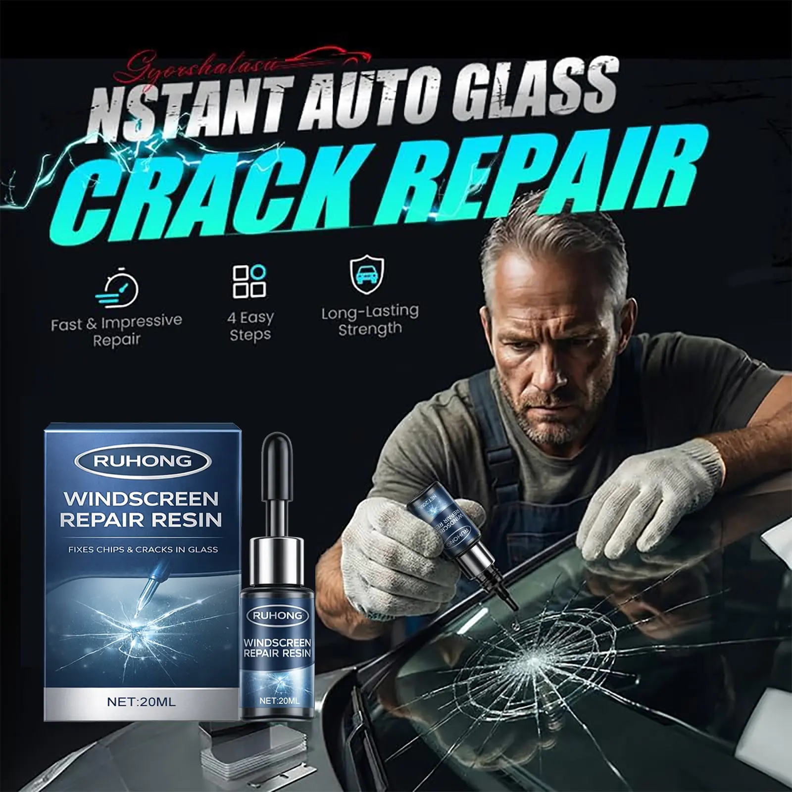 Windscreen Repair Resin 20ml Invisible Deep Repair for Car Drivers Windshield Fix Tool Windscreen Repair Resin 20ml Invisible Deep Repair for Car Drivers Windshield Fix Tool