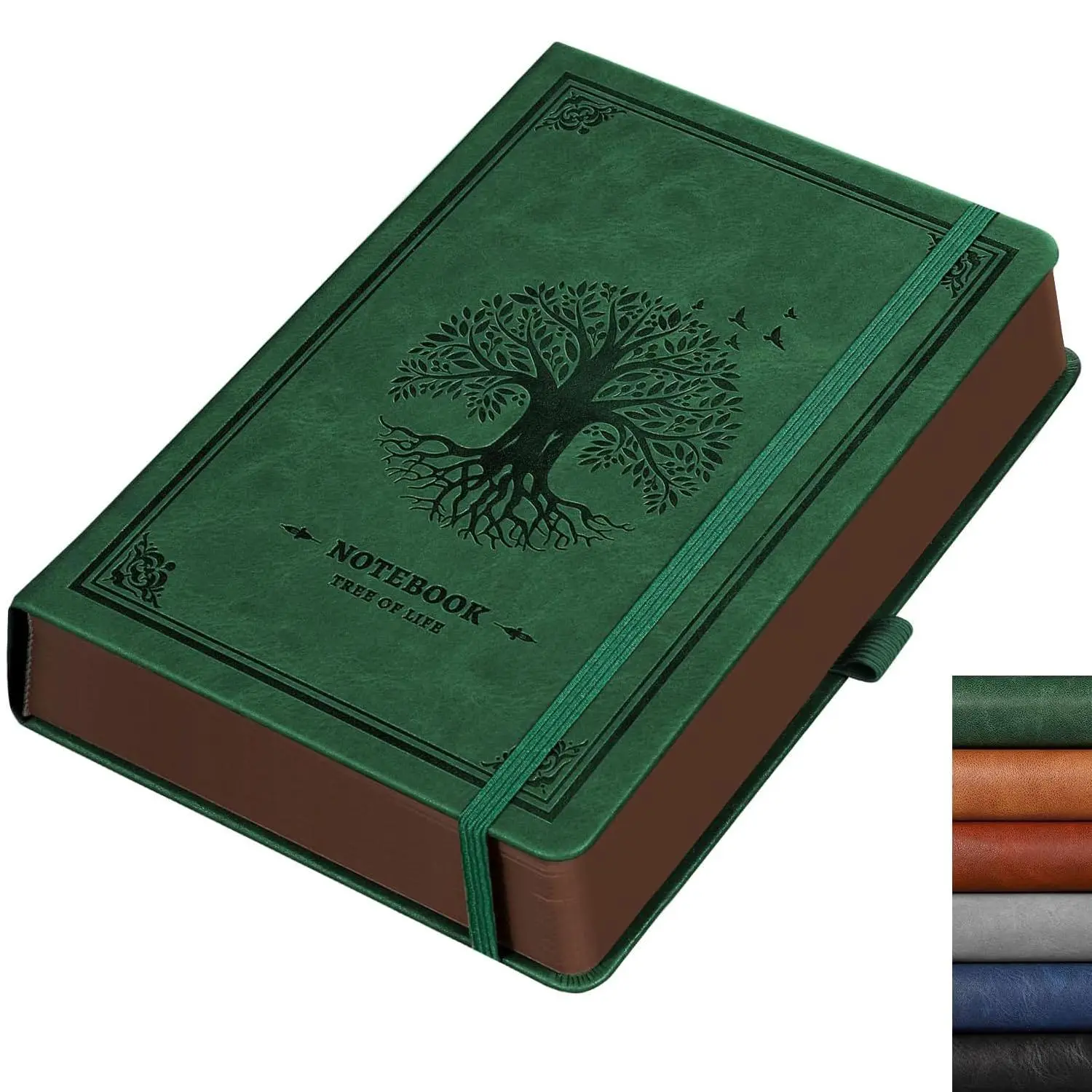 A5 Vintage Tree Of Life Pattern PU Leather Notebook, Vintage Leather Journal, 1 Count 320 Pages Thick Notebook, Retro Diary Book for Writing, Travel, Work, Gift for Women & Men, Aesthetic Notebook