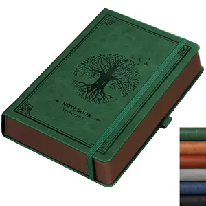 A5 Vintage Tree Of Life Pattern PU Leather Notebook, Vintage Leather Journal, 1 Count 320 Pages Thick Notebook, Retro Diary Book for Writing, Travel, Work, Gift for Women & Men
