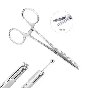 316L Stainless Steel Piercing Clamps Tool Kit for Ear Nose Septum Lip Belly Navel Tongue All Body Piercings (4mm)