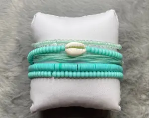 Blue Shell Bracelet Stack