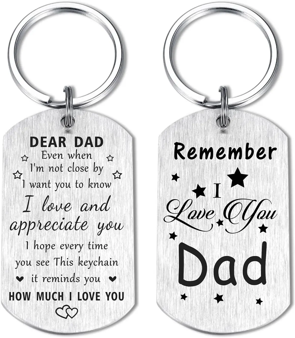 Dad Christmas Keychain for Dad, Remember I Love You Dad Gifts, Meaningful Dad Birthday Present from Daughter Son