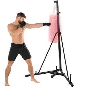 Arlopu Height Adjustable Punching Bag Stand, Heavy Duty Boxing Stand, Steel Sandbag Rack - Supports Up to 150 lbs for Home Gym Fitness