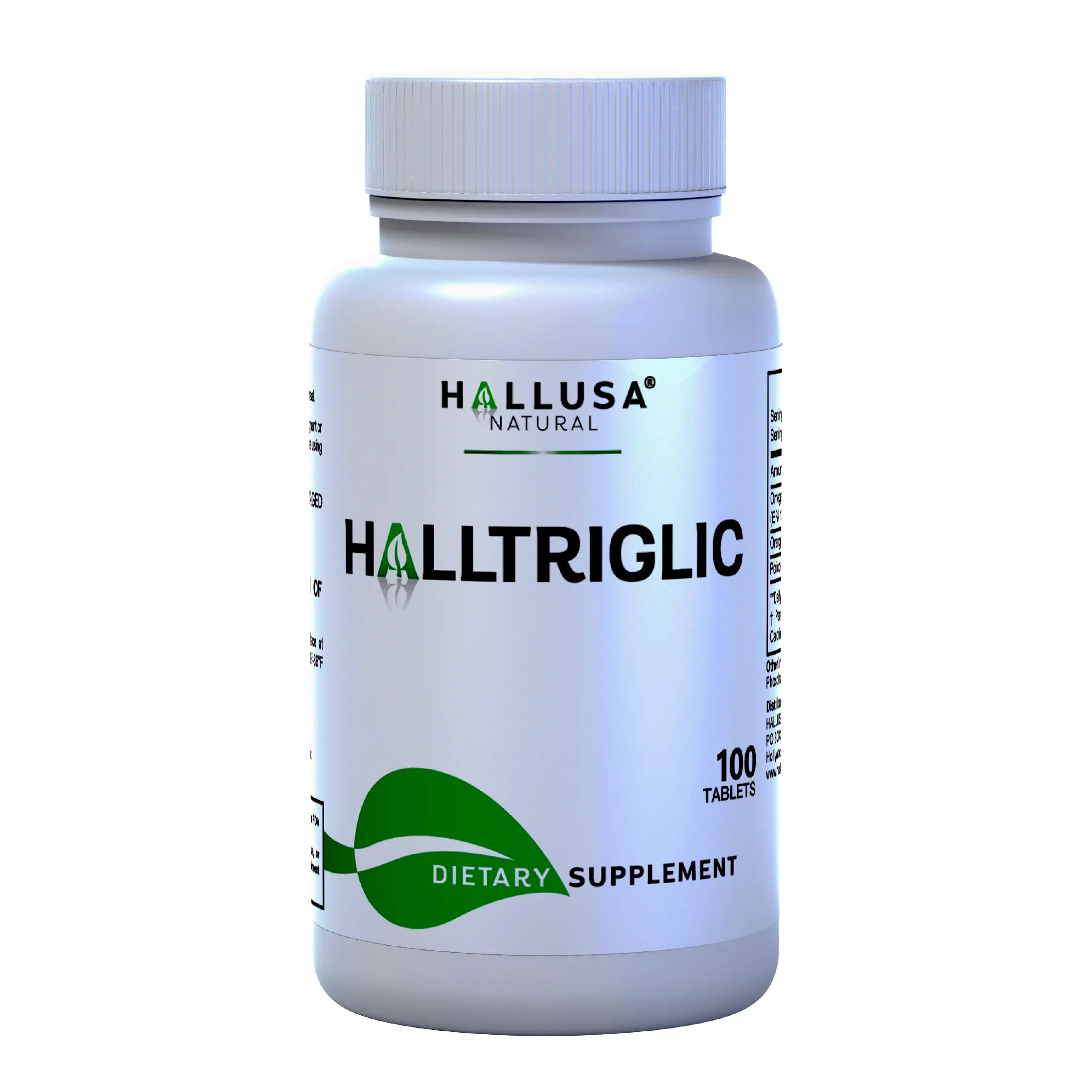 HALLUSA NATURAL Halltriglic Edible Dietary Supplement, Sugar-Free Fish Oil with EPA & DHA for Adults, Gluten-Free Non-GMO, Supports Heart Health & Triglyceride Management, 100 Tablets