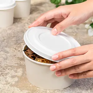 Karat Earth 142mm Compostable Fiber Paper Flat lid for 24-32 oz Paper Food Container - 600 pcs
