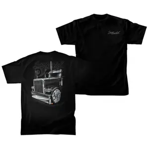 Stay Loaded Rig T-Shirt, Black Semi Truck Front View Graphic, Stay Loaded Apparel Work Shirt, For Diesel Truck Drivers & Big Rig Enthusiasts, Gift for Trucker Lifestyle Fans