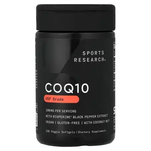 Sports Research CoQ10, USP Grade with BioPerine, 120 Veggie Softgels