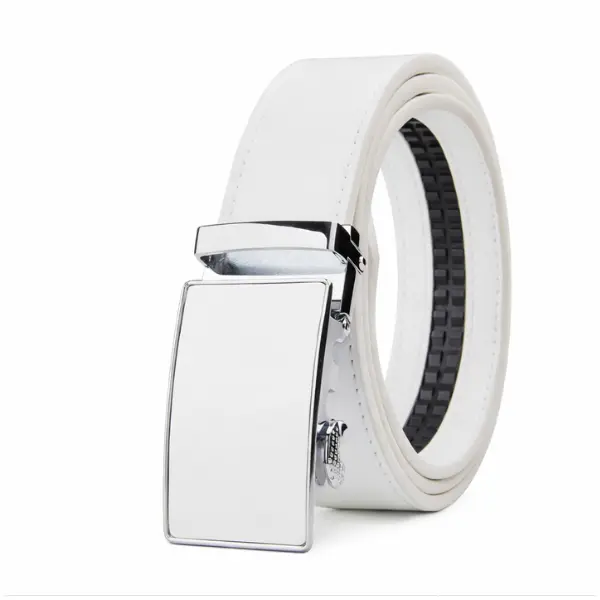 Men's Belt Leather Ratchet Belt for Men Dress Casual Every Day with Adjustable Buckle, Trim to Fit