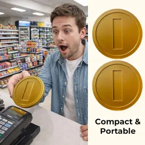 Retro Gold Coin Card Holder, 3D Printed Credit Card Wand, Classic Jump-and-Collect Games Card Holder, Funny Tap to Pay-Contactless Payment Holder for Quick & Easy Transactions