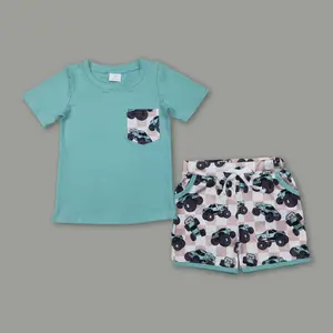 Toddler Boy Car Summer Shorts Set | Cute Vehicle Outfit & Matching Summer Clothes