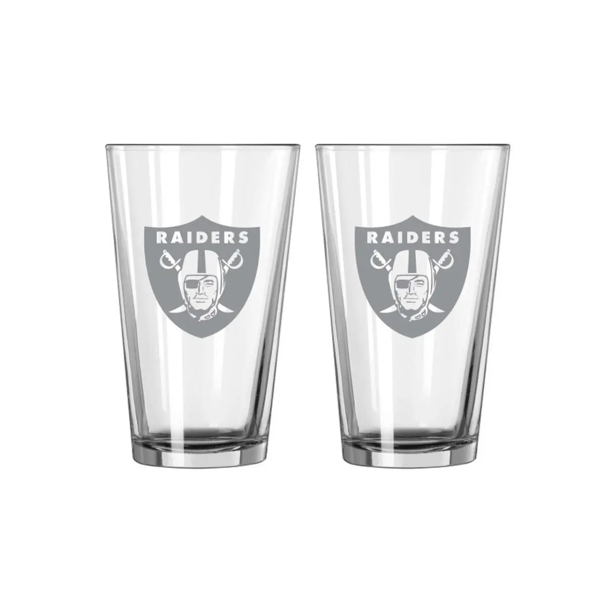 Caseys  Las Vegas Raiders Pint Frost Design Glass Set - 2 Piece, 2-Pieces, 16Oz, Team Logo