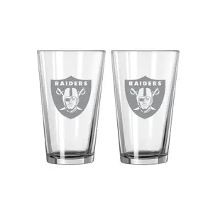 Caseys  Las Vegas Raiders Pint Frost Design Glass Set - 2 Piece