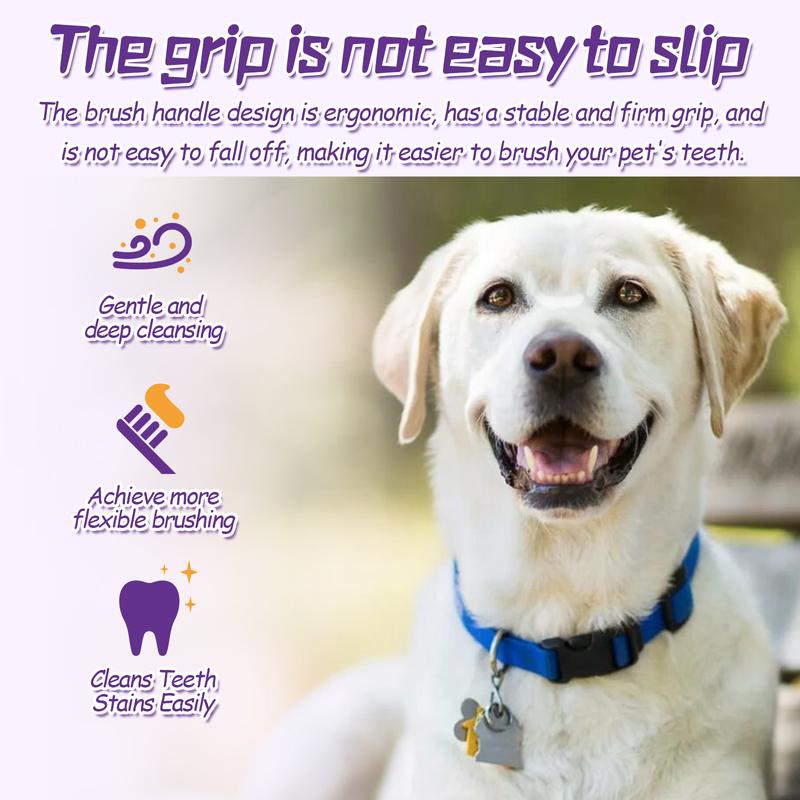 Pet tongue and teeth cleaning brush set - for pet oral hygiene, removing stains and tartar, promoting oral health.litter pellets, spray, litter tray, litter box, removal