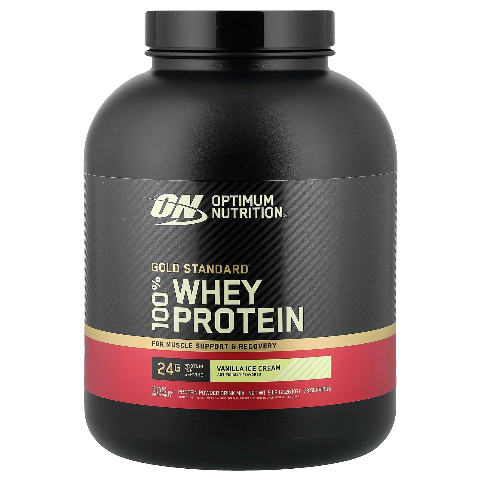 Optimum Nutrition Gold Standard® 100% Whey, Vanilla Ice Cream, 5 lb (2.26 kg) Optimum Nutrition Gold Standard® 100% Whey, Vanilla Ice Cream, 5 lb (2.26 kg)