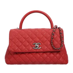Pre-owned CHANEL Caviar Calfskin Crossbody Bags Coco Handle Red 35259107 hz