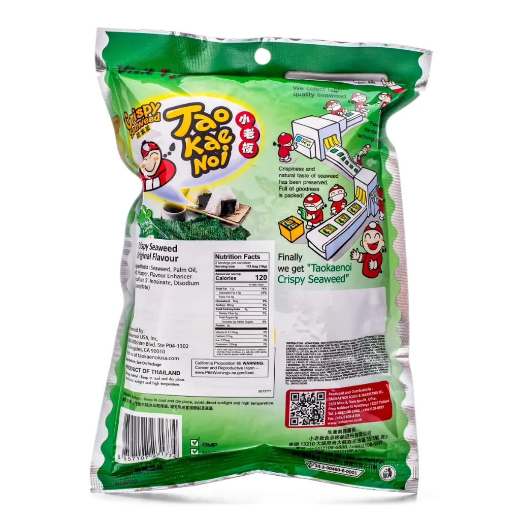 Tae Kae Noi Crispy Seaweed, Original Flavor 32 g Snack Korean - TikTok Shop