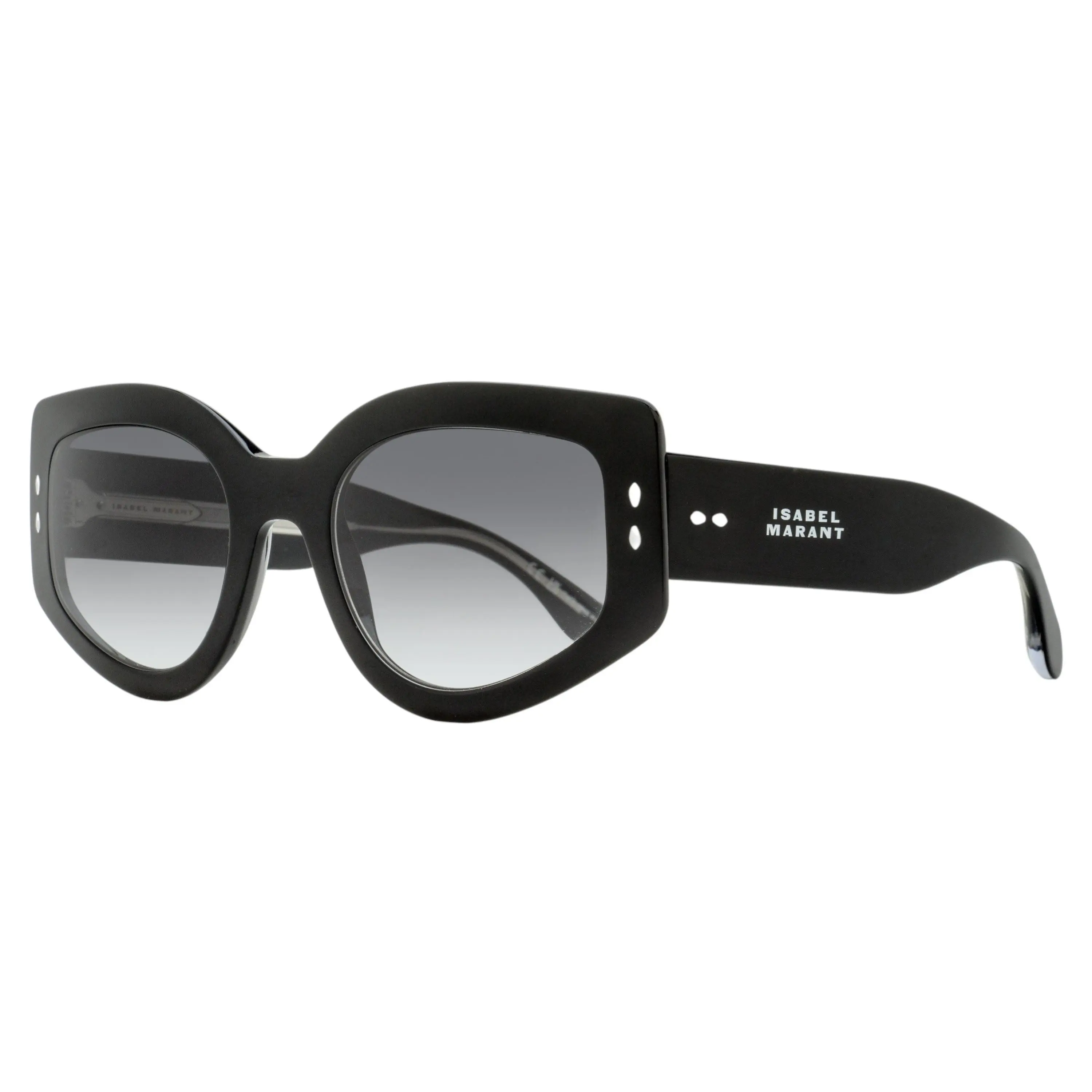 Isabel Marant Milly Women's Casual Butterfly Sunglasses, Modern Acetate Frame with Signature Rivets and 100% UV Protection, Black, Casual Sunglasses, Modern Sunglasses