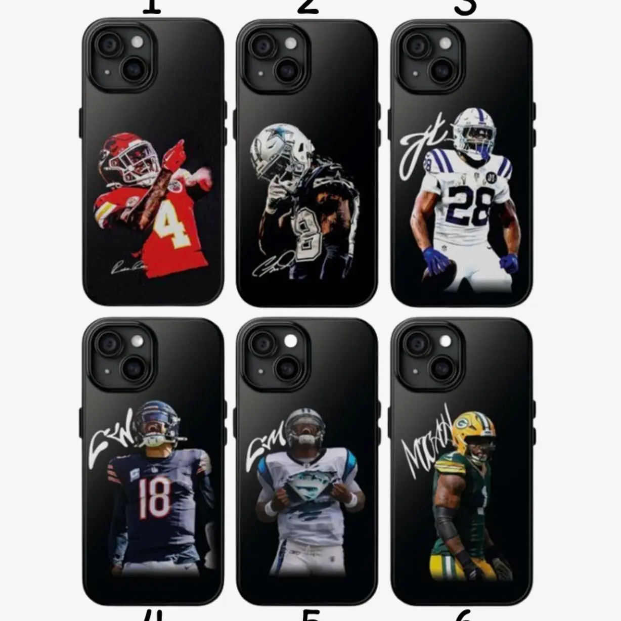 Football Players Phone Case, Football Fans 2025 Phone Cover Compatible with iPhone X, 11, 12, 13, 14, 15, 16, 17 Series & Galaxy Series