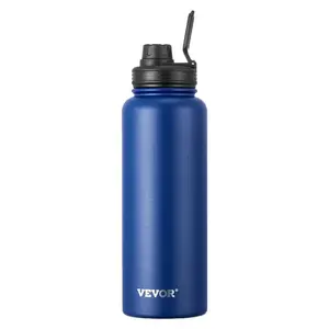 40 oz Insulated Water Bottle, Stainless Steel Camping Hiking Hydration Flask with Wide Mouth Lid, Sports Coffee Cup Double Walled, Leakproof, for Indoor/Outdoor Use, FDA Listed, Blue