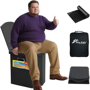 XL for Adults, Large Travel Floding, Camping Tall Toilets with Lid for Adults and Kids Compact Potty for Car,Hiking,Beach and Camping