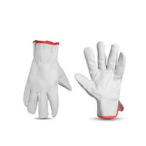 Heavy Duty Durable Cowhide Leather Work Gloves I Driver Gloves for Truck Driving, Warehouse, Gardening, Gift for Him/Her to Work