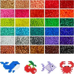 🎨 Hot Perler Bead DIY Kit (38,000+ beads) | 24-120 colors, 2.6mm beads | Includes base, beads, ironing paper, tweezers, and colored crochet hooks | Parent-child DIY pixel art craft | Perfect gift for children aged 5 and up for holidays/parties!