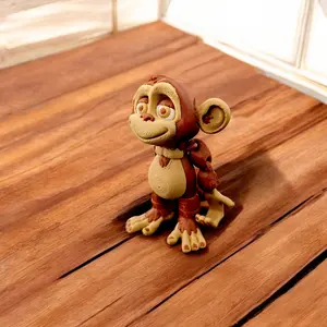 3D-printed cute monkey figurine—perfect for bedroom desks, office decor, or as a collectible. A cute and creative gift suitable for all occasions. Articulated Monkey Figurine