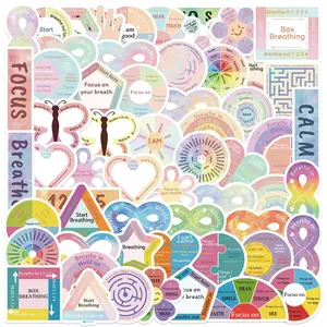 Cartoon Calm Sensory Series Sticker, Colorful Decorative Sticker, DIY Decals for Scrapbooking, Journaling, Gift Wrapping