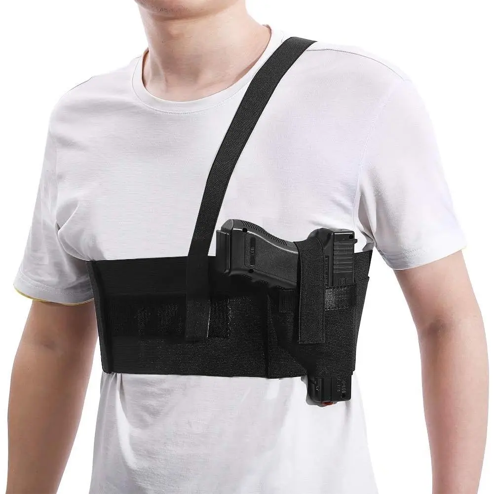NEW Concealed Carry Shoulder Holster - Universal Underarm Ergonomic Design Holster for Adults, High Elastic Breathable Neoprene Fabric, Elastic Band, Chest & Belly Band, L Size, Easy Carry, Easy Maintenance for Small Subcompact Compact Firearms, Easy To C