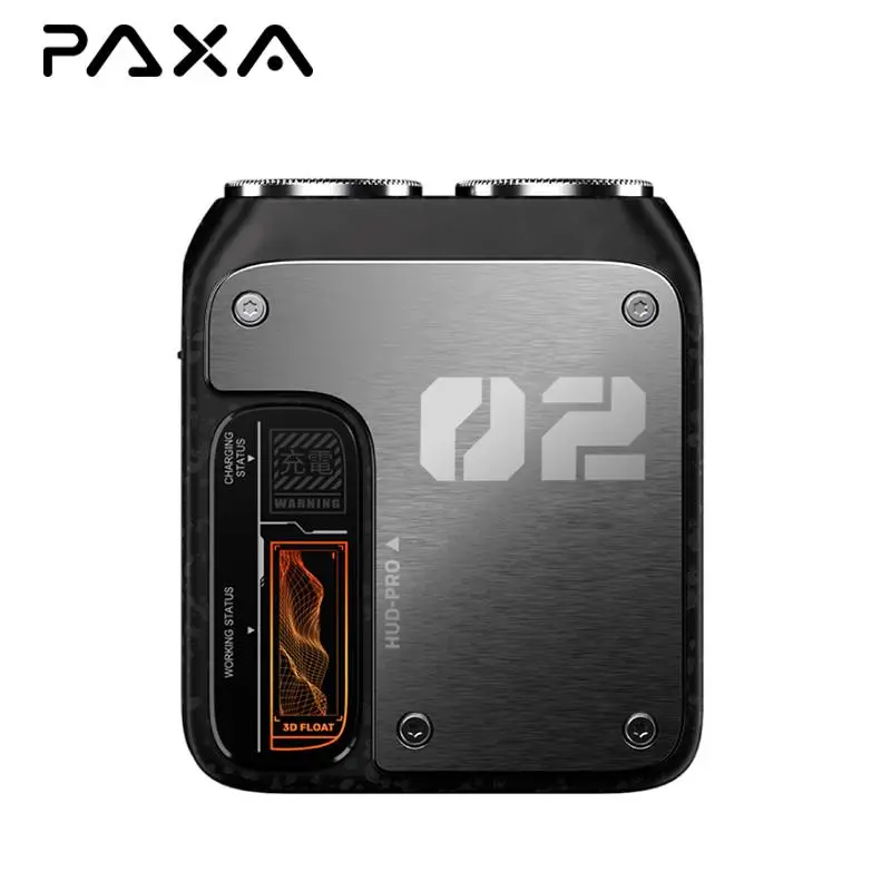 PAXA T01 Mini Electric Shaver - Magnetic Dual Blades Curved Blade Mesh Waterproof Skin-Friendly Washable Rechargeable High-Speed Motor with Long-Lasting Battery Compact Portable Facial Matte Smooth Titanium
