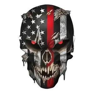 A brave American flag skull car sticker - perfect for personalizing your items or as a gift.