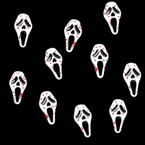 Ghostface Scream Nail Charms 10pc | Halloween Nail Accessories | 3D Scary Halloween Nail Decorations Creepy Fun Vibes