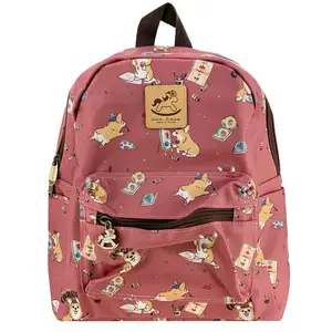 Cherry Red Color Me Corgi Small Backpack
