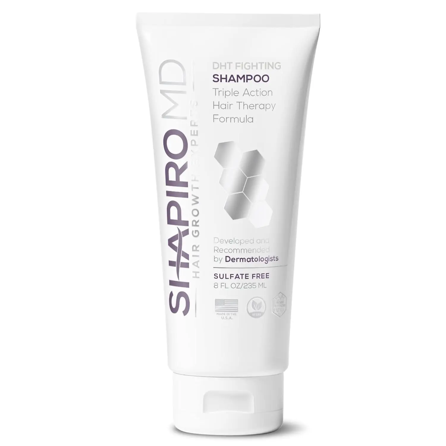 Shapiro MD Hair Growth Experts Hair Loss Shampoo - DHT Fighting Vegan Formula for Thinning Hair - Developed by Dermatologists, 8 fl oz.