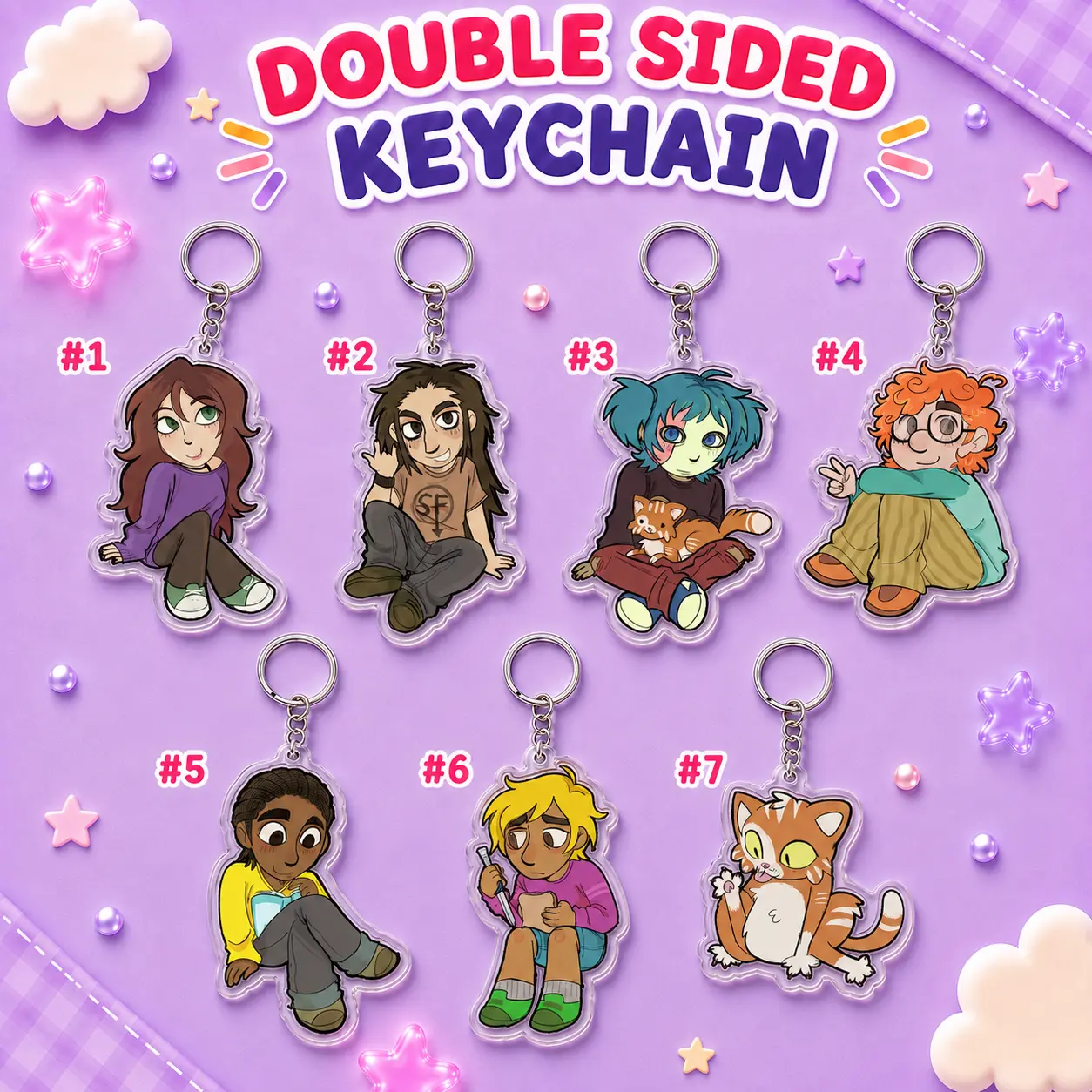 Sally Face Game Keychains-double sided