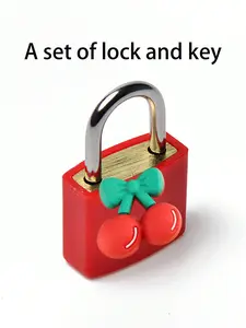 Multicolor padlock, colorful cherry pattern, luggage lock - hot-selling small travel lock, suitable for suitcases, backpacks, lockers, gym bags, luggage - suitable for school, office, outdoor travel