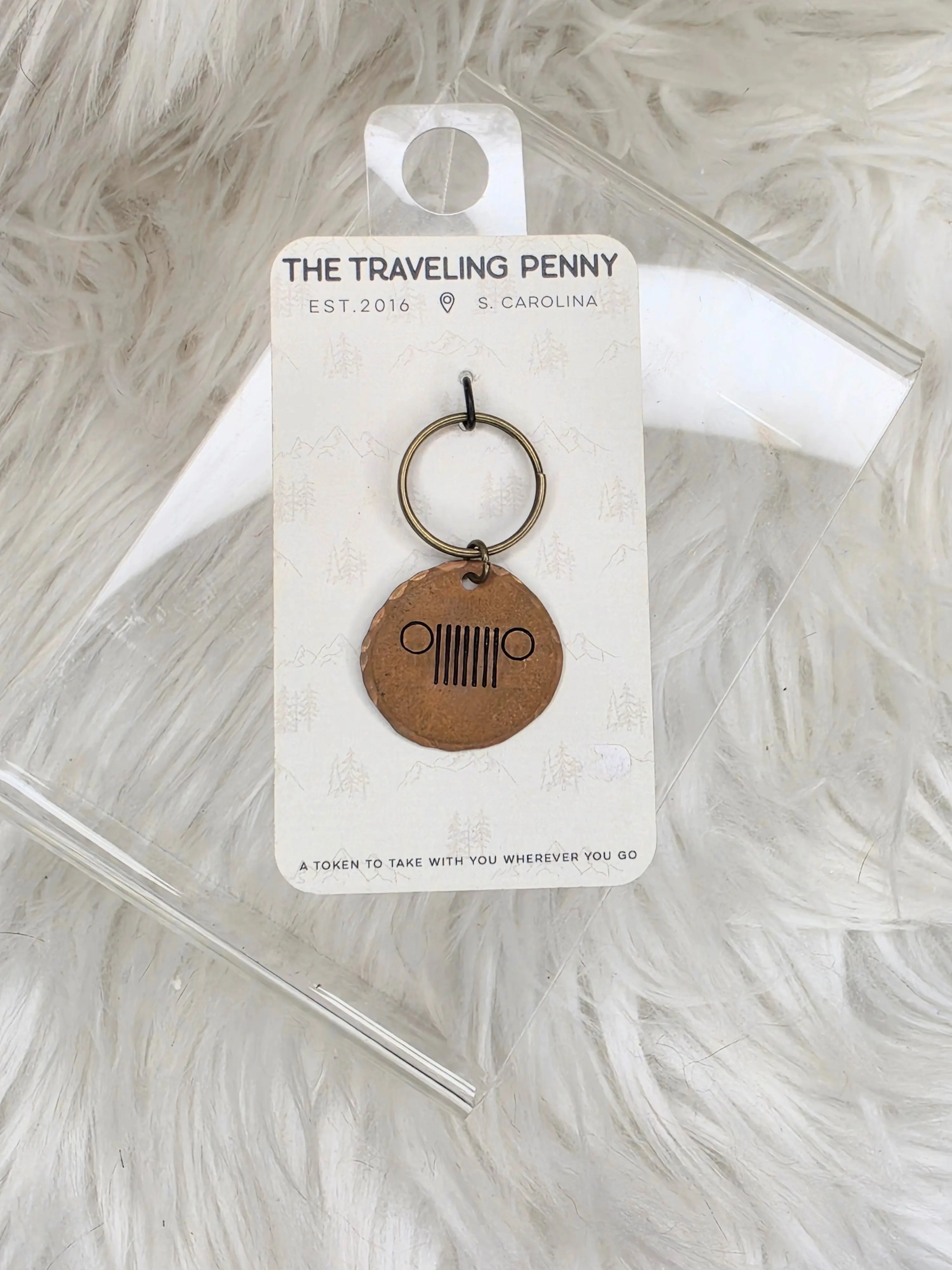The Traveling Penny 4x4 Keychain | Pressed Penny 4x4 Adventure Keychain