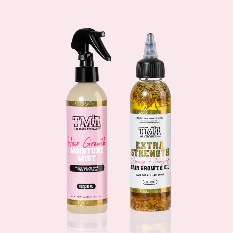 Daily Hair Growth Duo - Hydrating Moisture Mist & Extra-Strength Rosemary Scalp Oil, Strengthening for Thicker Looking Hair Care Set