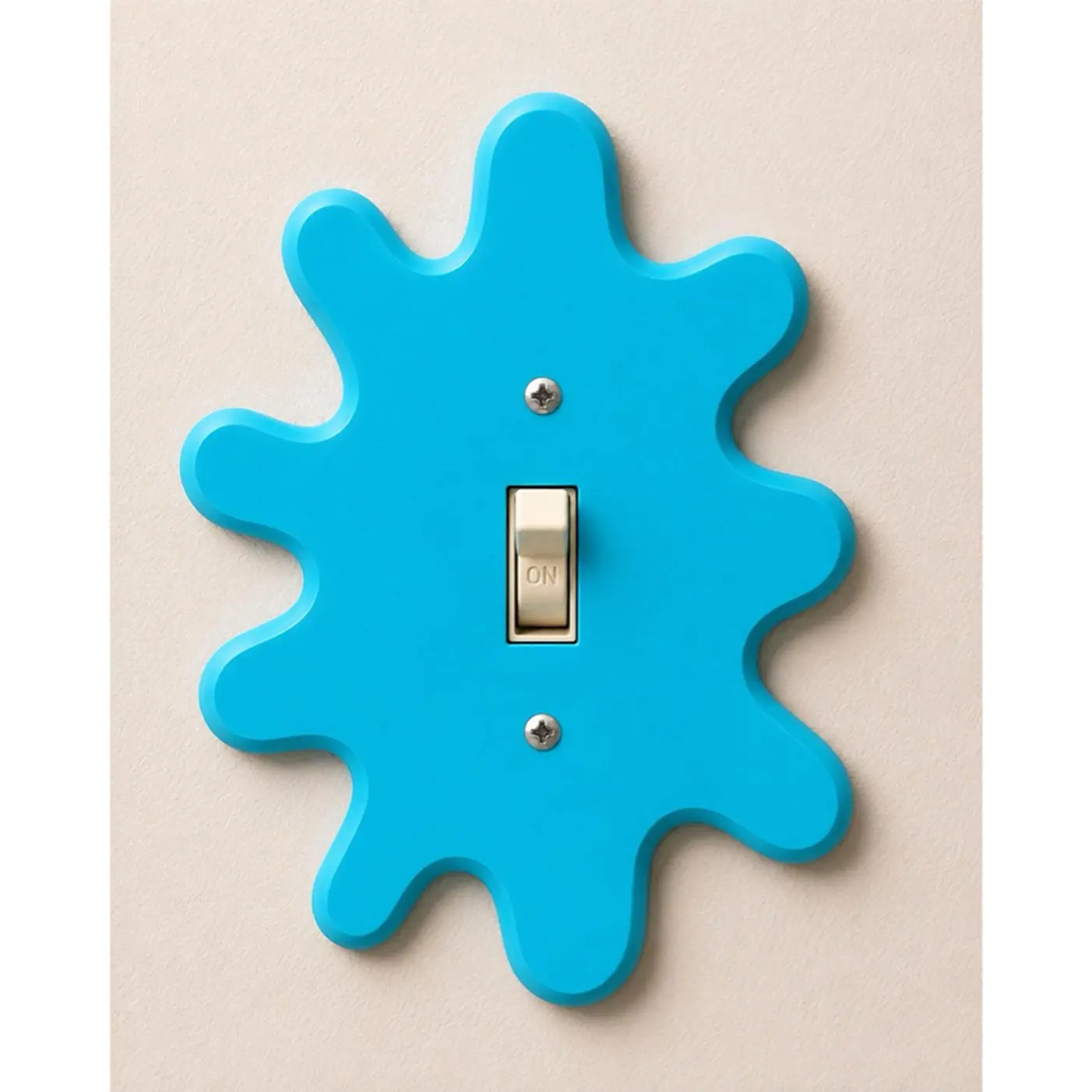 Blue Splash Design Light Switch Cover - Unique Wall Decor for Home Improvement Projects