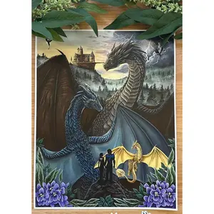 Fourth Wing Licensed Painting Unframed Poster - Basgiath War College Art Print - Iron Flame & Onyx Storm Merch - Fantasy Dragon Rider Wall Decor