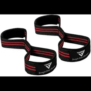 Weight Lifting Straps Figure 8, Anti Slip Strap with cuffs wrist Support for Gym Workout Deadlift Powerlifting Bodybuilding Weightlifting, Fitness Strength Training, Hand Bar Grip for Men