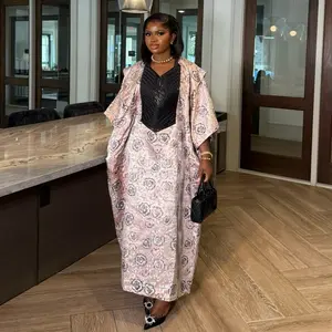 Aziza Abgada elegant midi dress embellished with embroidery design and brocade fabric for women and standout Aziza Abgada elegant midi dress embellished with embroidery design and brocade fabric for women and standout