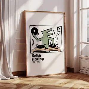 [Sale Off Up To 50%] [Unframe] Keith Haring Wall Art, Colorful Pop Art Prints, Modern Abstract Posters, Energetic Printable Art