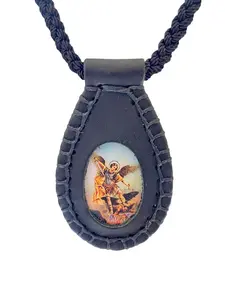 St Michael Leather Scapular Necklace