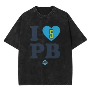 Azzi Fudd "I Love PB" Washed T-Shirt – WNBPA Basketball Supporter Tee – Vintage Pro League Fan Shirt – Women's Sports Graphic Top