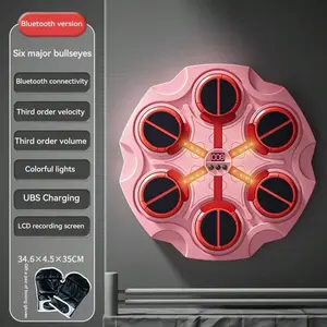 2026 Children's Music Boxing Machine, Winter Sports Fitness Equipment, Wall-Mounted Bluetooth Smart Punching Bag Toy With Boxing Gloves, Electronic Music Game Training Mat Toy To Improve Hand-Eye-Ear Coordination, Reaction Ability