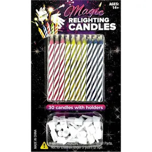 Smi Magic Relighting Candles - (30 pk) - Trick Happy Birthday Party Decorations for Cakes - Prank Celebration Candle - for Kids & Fun-Loving Adults