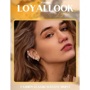 LOYALLOOK 12Pcs 20G Cartilage Earrings for Women Hypoallergenic Surgical Stainless Steel Stud Hoop Cartilage Earring Set 14K Gold Plated Flat Back Earrings Daith Conch Tragus Helix Piercing Jewelry Single